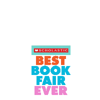 Scholastic's Best-Book-Fair-Ever graphic with a stack of bouncing books
