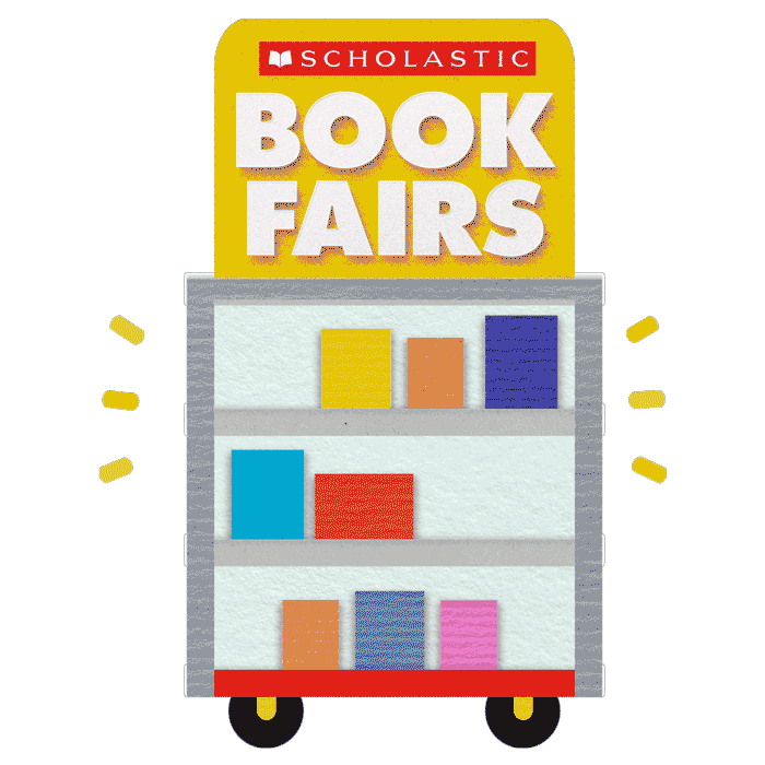 Book Fair Cart rolling in and out of the picture
