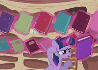My Little Pony's Twilight Sparkle with flying books